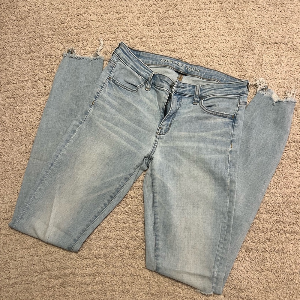 American Eagle Outfitters Midrise Ankle Jeans with Distressed Details